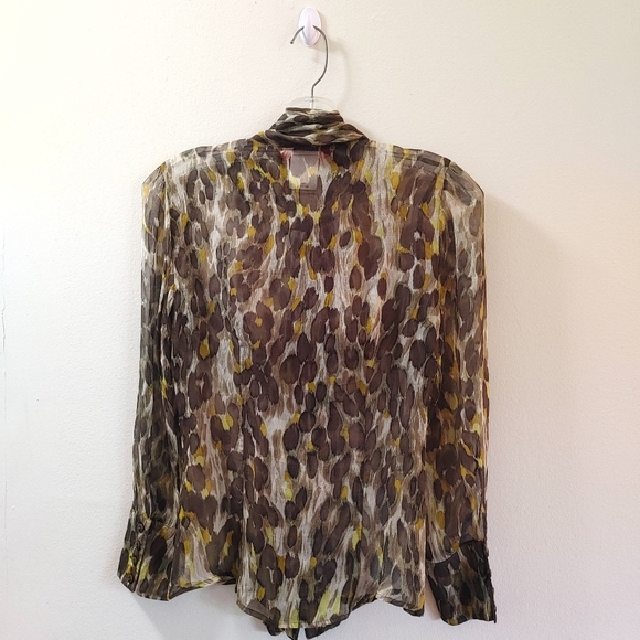 MaxMara Studio 100% Silk Tie Neck Blouse - Picture 4 of 7